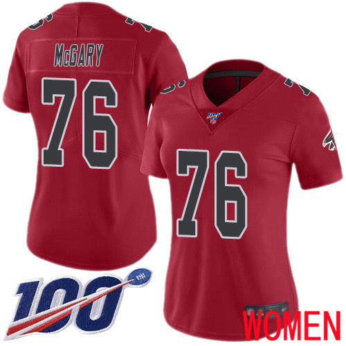 Atlanta Falcons Limited Red Women Kaleb McGary Jersey NFL Football #76 100th Season Rush Vapor Untouchable